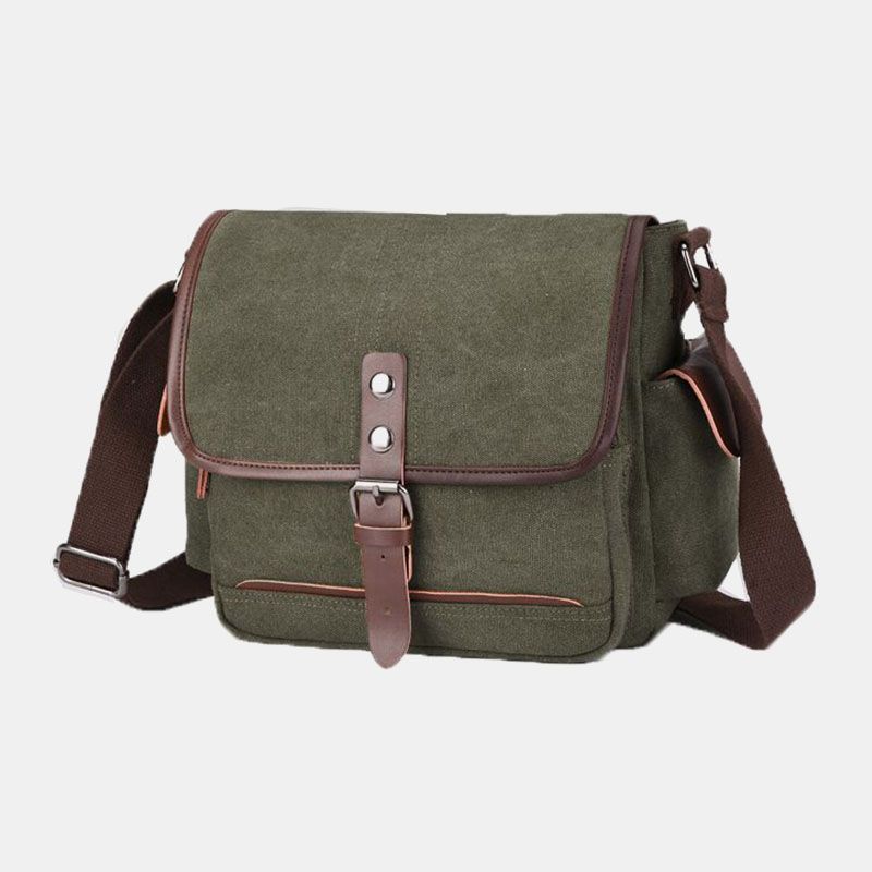 Heren Canvas Grote Capaciteit Waterbestendige Vintage Laptop Schoudertas Schoudertas Crossbody Tas