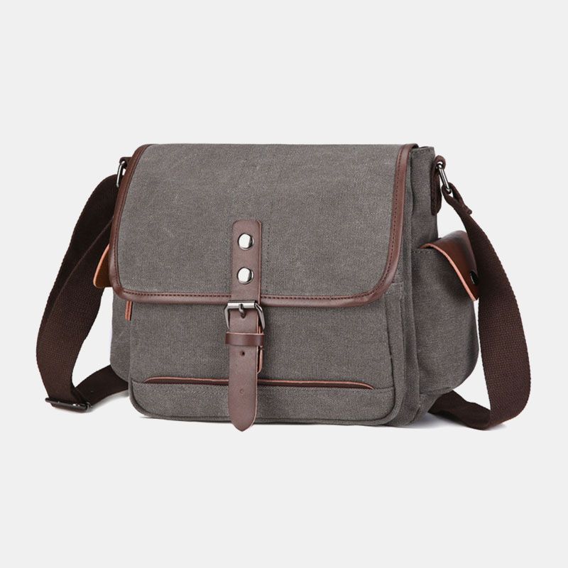 Heren Canvas Grote Capaciteit Waterbestendige Vintage Laptop Schoudertas Schoudertas Crossbody Tas