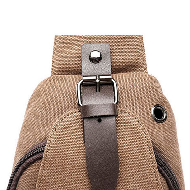 Heren Canvas Sling Bag Outdoor Sport Casual Chest Pack Crossbody Swagger Bag