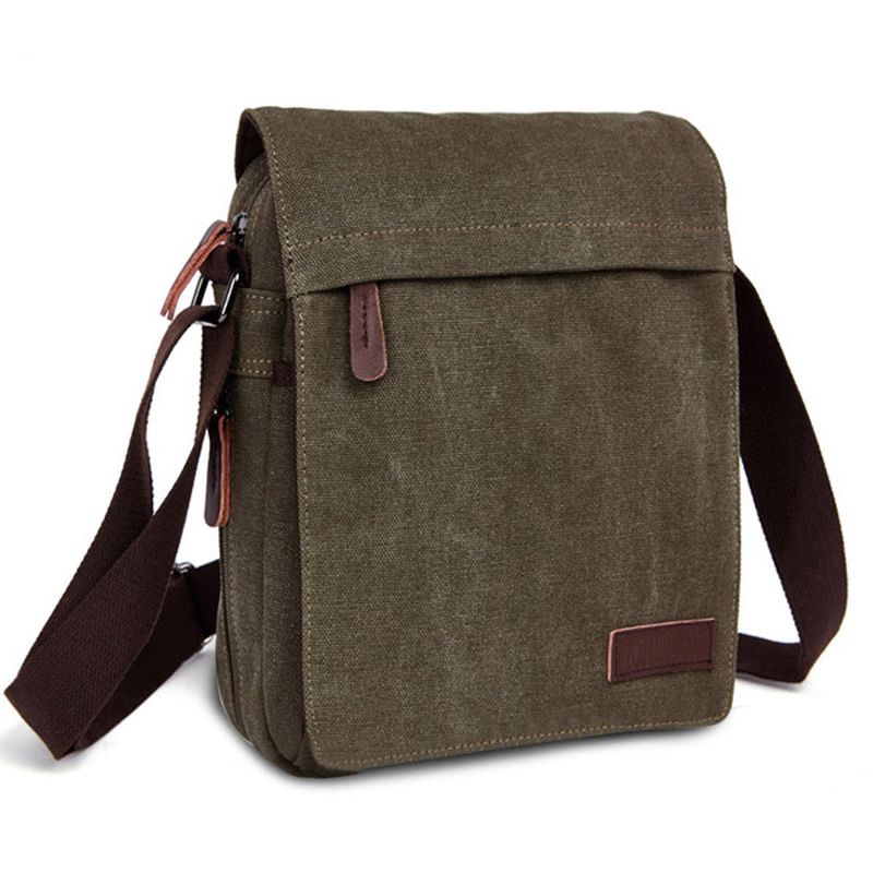 Heren Dames Canvas Vrije Tijd Multi Pocket Crossboby Tas Capaciteit Schoudertas