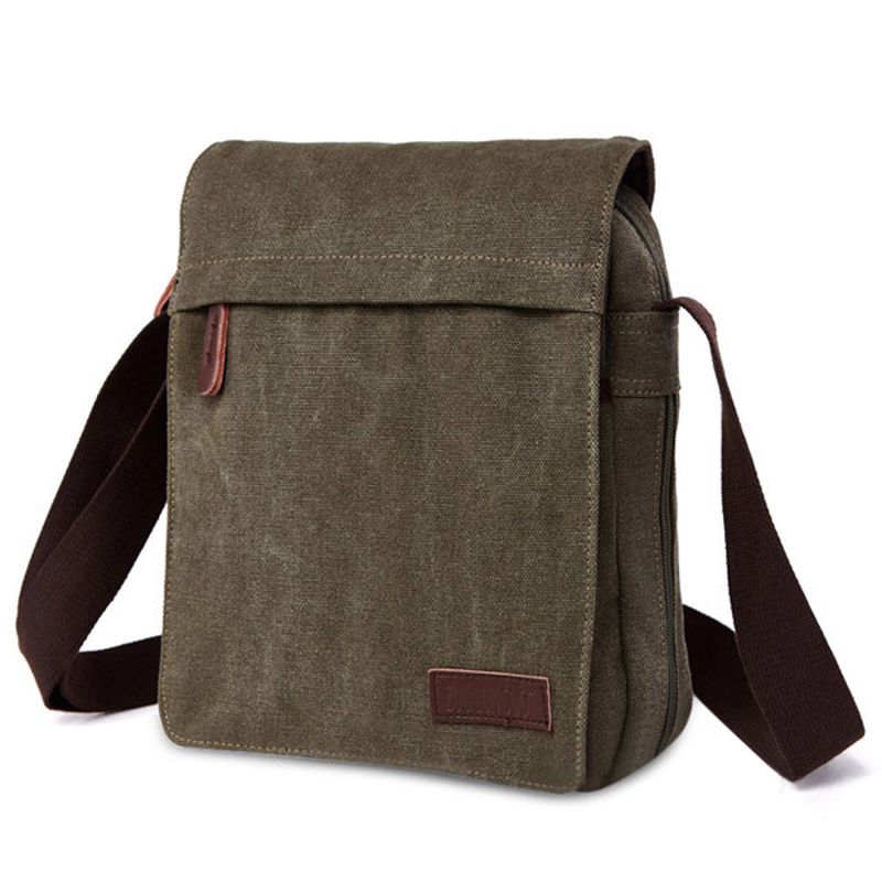 Heren Dames Canvas Vrije Tijd Multi Pocket Crossboby Tas Capaciteit Schoudertas