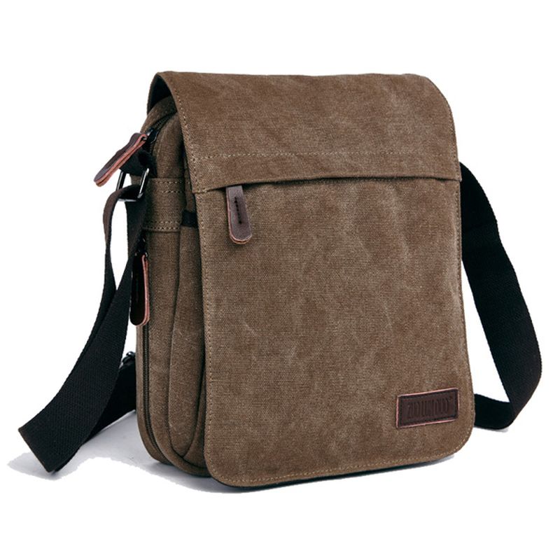 Heren Dames Canvas Vrije Tijd Multi Pocket Crossboby Tas Capaciteit Schoudertas