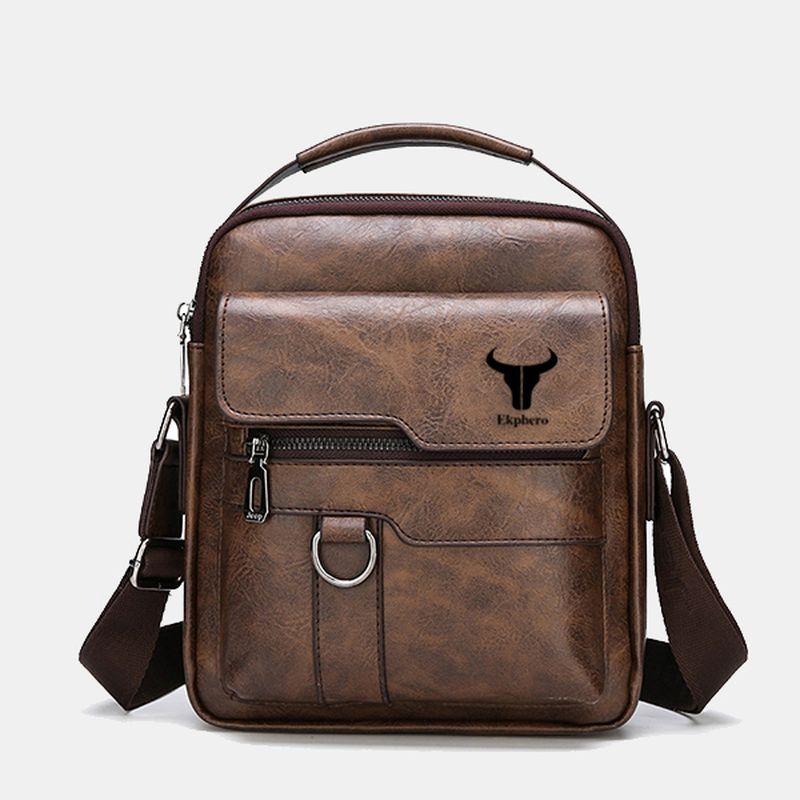 Heren Kunstleer Vintage Zakelijke Tas Messengertas Crossbody Tas Kantoorwerk