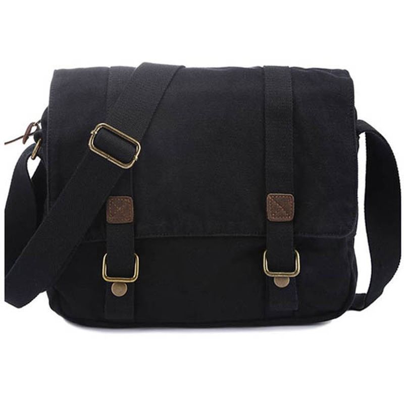 Mannen Casual Canvas Koeienhuid Grote Crossbody Schoudertas