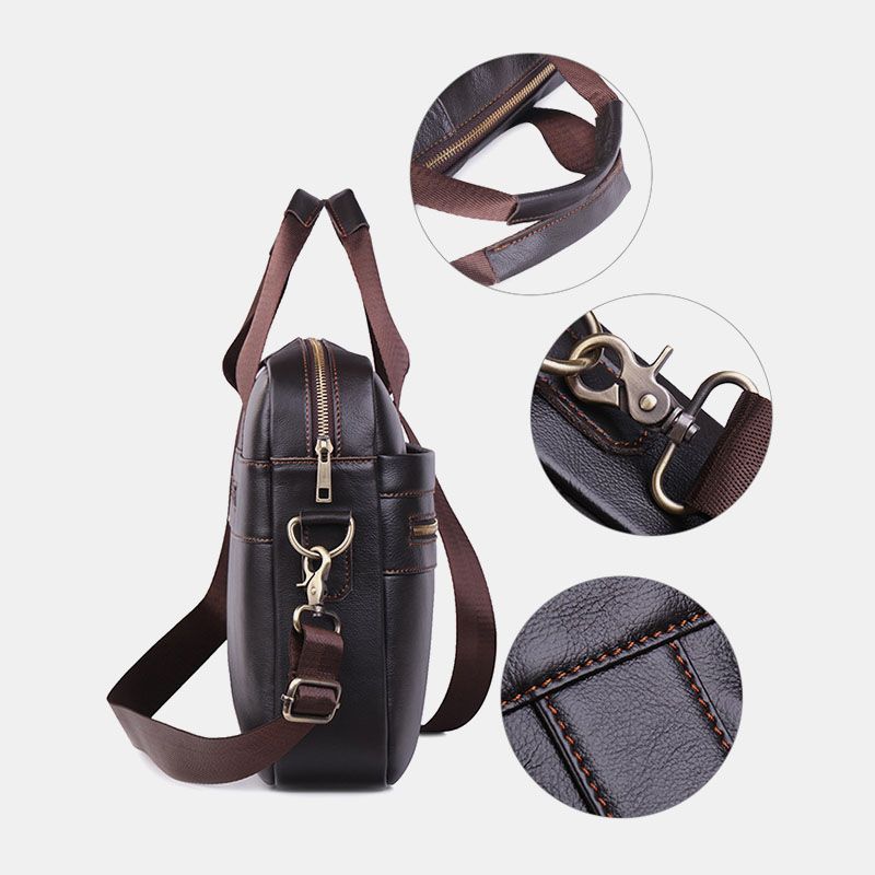 Mannen Echt Lederen Multifunctionele Retro Grote Capaciteit Reishandtas Cross Body Bag