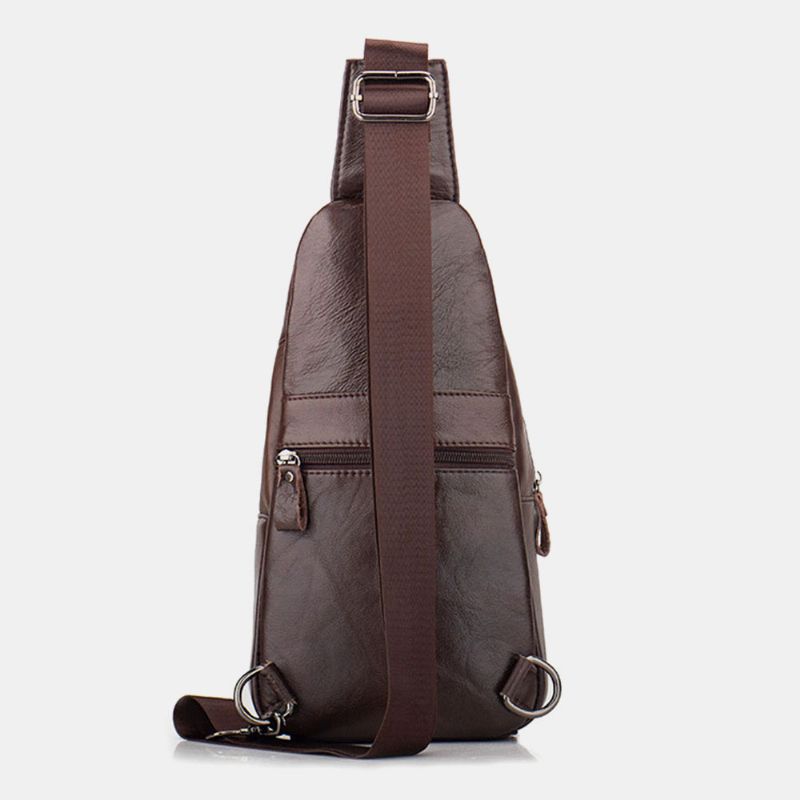 Mannen Echt Leer Multi-pocket Grote Capaciteit Vintage Eerste Laag Koeienhuid Crossbody Tassen Schoudertas Borsttas