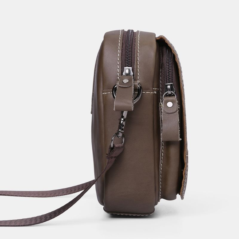 Mannen Echt Leer Slijtvaste Grote Capaciteit Vintage Koeienhuid Crossbody Tassen Schoudertas Enkele Tas