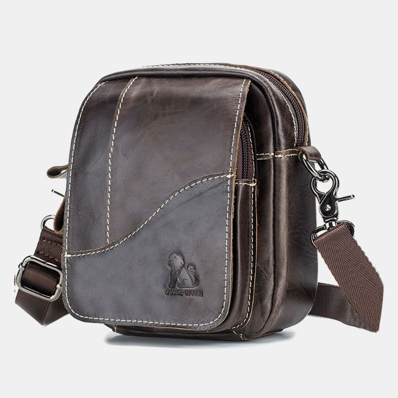 Mannen Echt Leer Slijtvaste Grote Capaciteit Vintage Koeienhuid Crossbody Tassen Schoudertas Enkele Tas