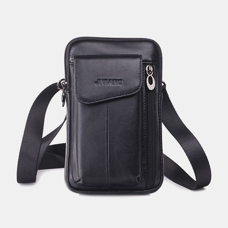 Mannen Lederen 6.5 Inch Telefoon Tas Heuptas Heuptas Crossbody Tas