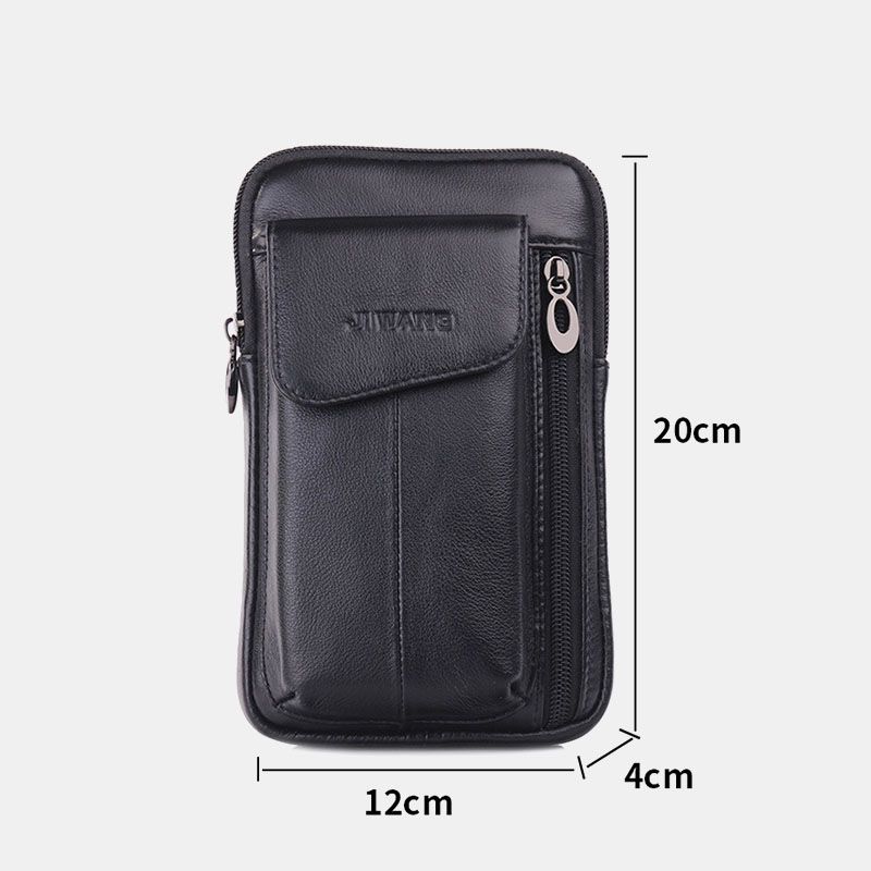 Mannen Lederen 6.5 Inch Telefoon Tas Heuptas Heuptas Crossbody Tas