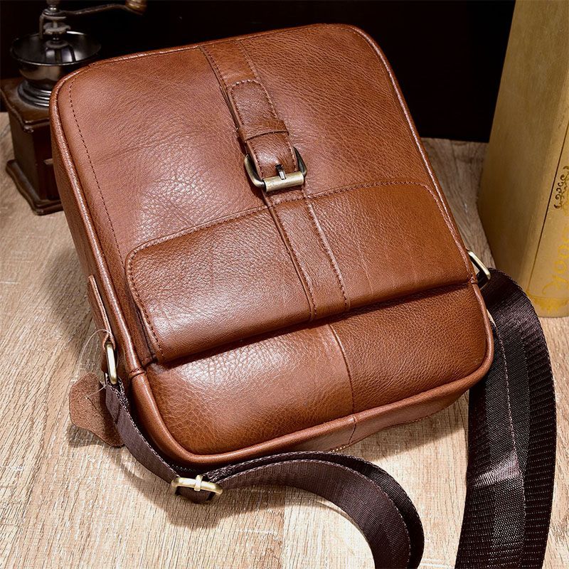 Mannen Lederen Anti-diefstal Slijtvaste Crossbody Tas Vintage Waterdichte Schoudertas