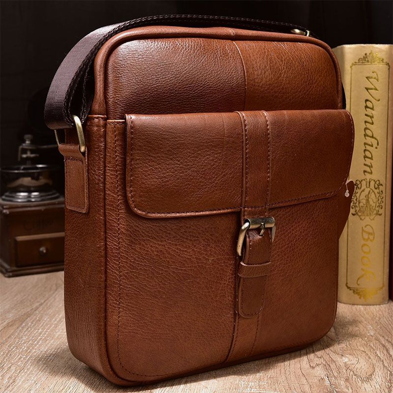 Mannen Lederen Anti-diefstal Slijtvaste Crossbody Tas Vintage Waterdichte Schoudertas