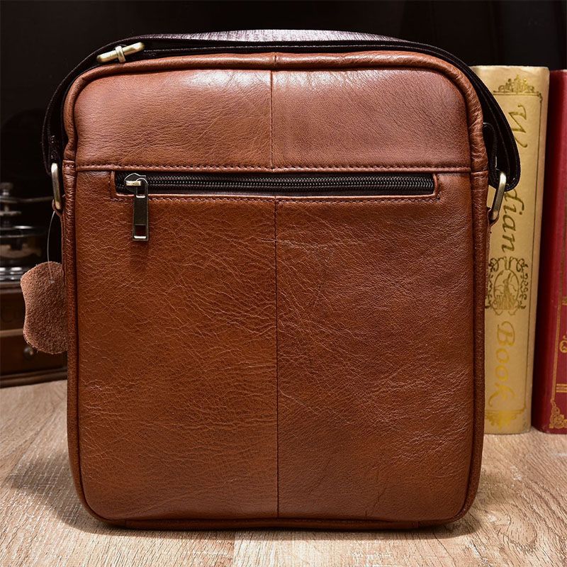 Mannen Lederen Anti-diefstal Slijtvaste Crossbody Tas Vintage Waterdichte Schoudertas