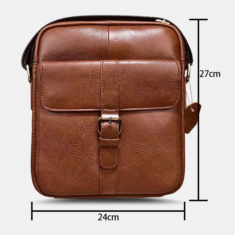 Mannen Lederen Anti-diefstal Slijtvaste Crossbody Tas Vintage Waterdichte Schoudertas