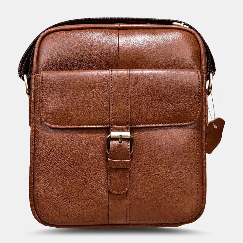 Mannen Lederen Anti-diefstal Slijtvaste Crossbody Tas Vintage Waterdichte Schoudertas