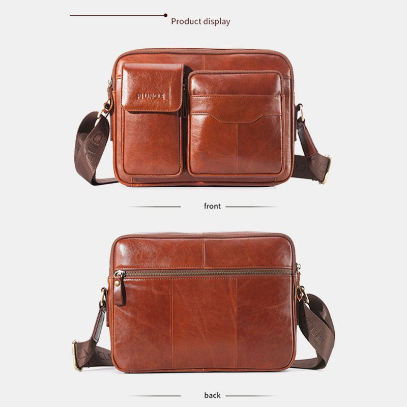 Mannen Lederen Crossbody Tas Met Grote Capaciteit Zakelijke Tas Voor Buitenactiviteiten