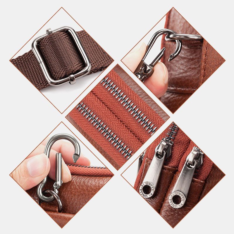 Mannen Lederen Heuptas Crossbody Tas Schoudertas