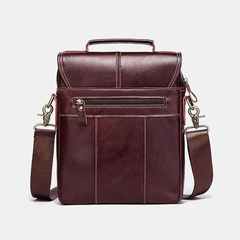 Mannen Lederen Koeienhuid Retro Multi-pockets Multi-lagen Crossbody Tas