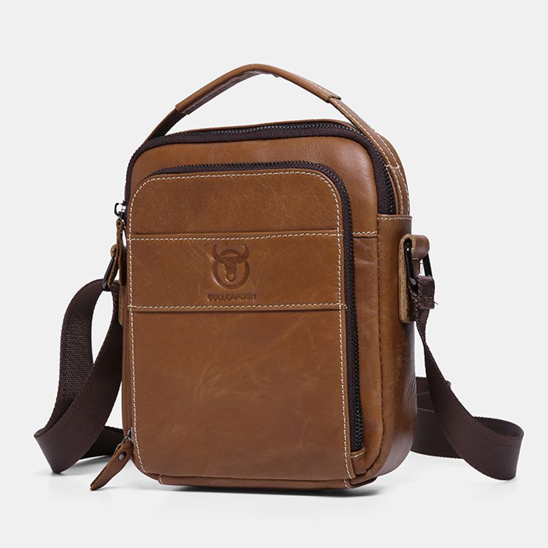 Mannen Lederen Multi-pocket Casual Crossbody Tas Schoudertas