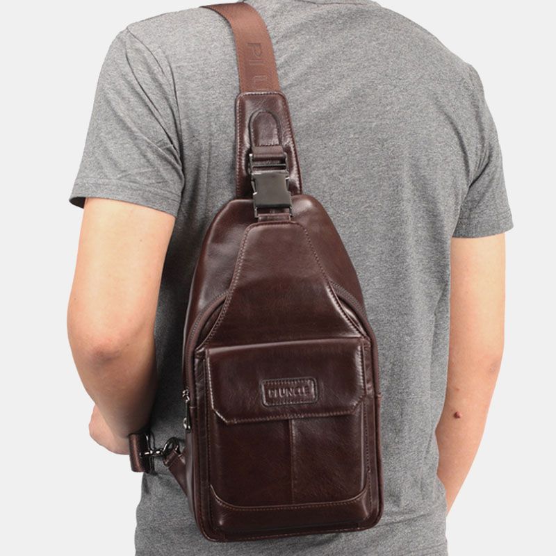 Mannen Lederen Nieuwe Vinatge Grote Capaciteit Borsttas Schoudertas Crossbody Tas