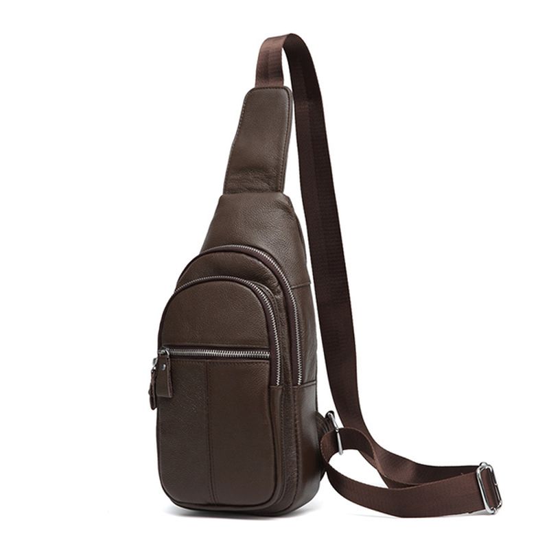 Mannen Lederen Retro Crossbody Tas Borsttas Casual Schoudertas