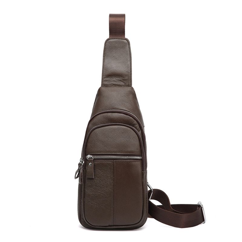 Mannen Lederen Retro Crossbody Tas Borsttas Casual Schoudertas