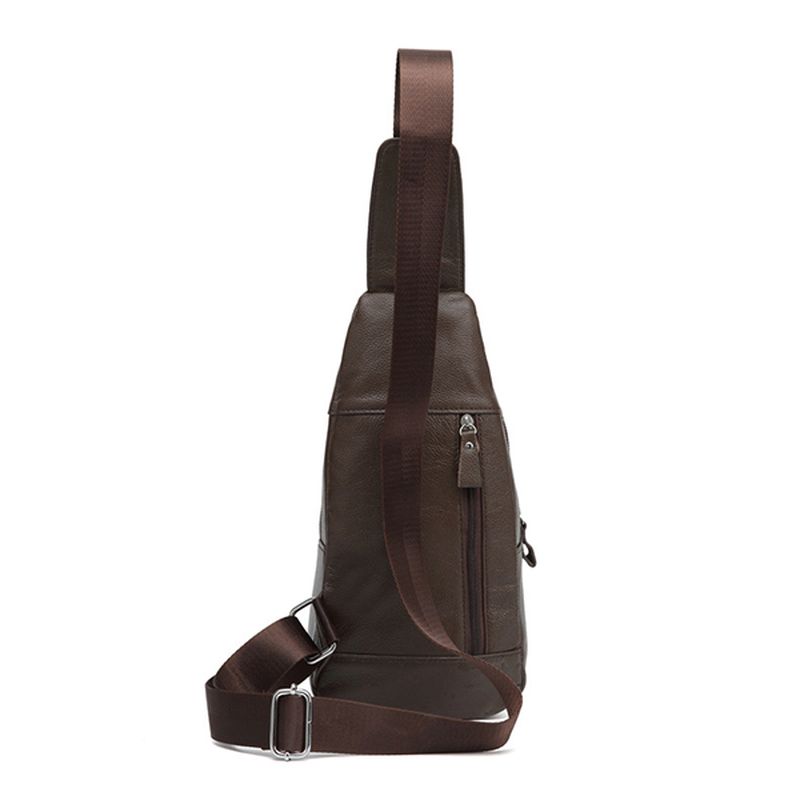 Mannen Lederen Retro Crossbody Tas Borsttas Casual Schoudertas