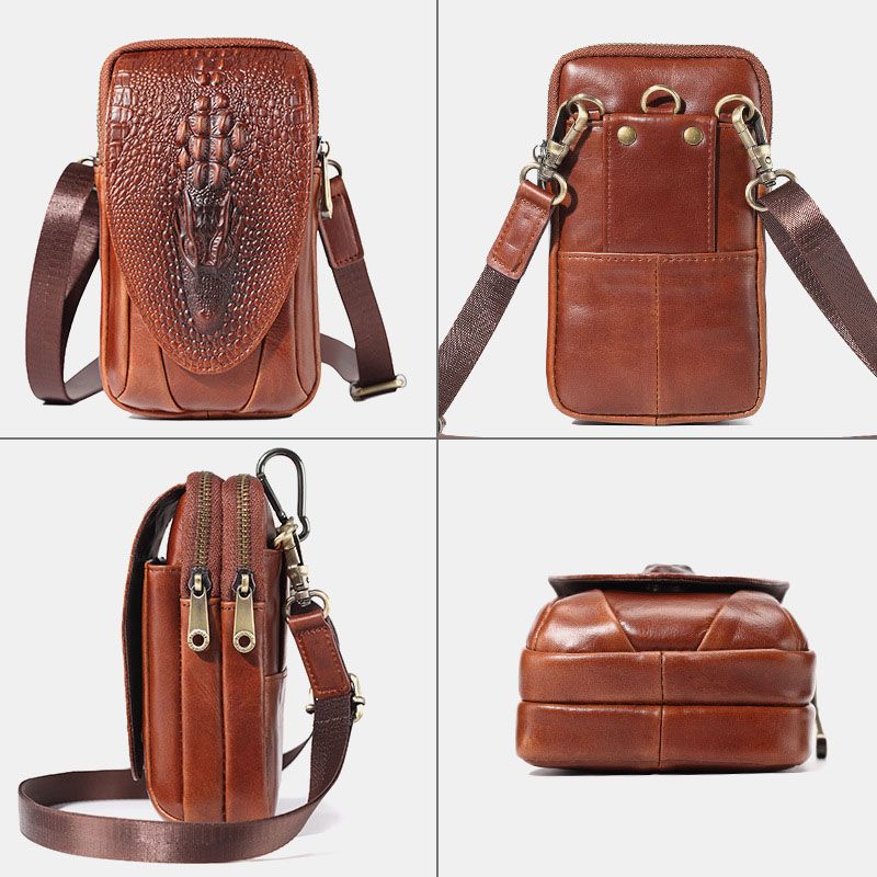 Mannen Lederen Schoudertas Crossbody Tas Heuptas