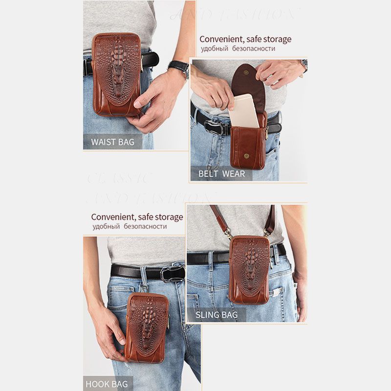 Mannen Lederen Schoudertas Crossbody Tas Heuptas