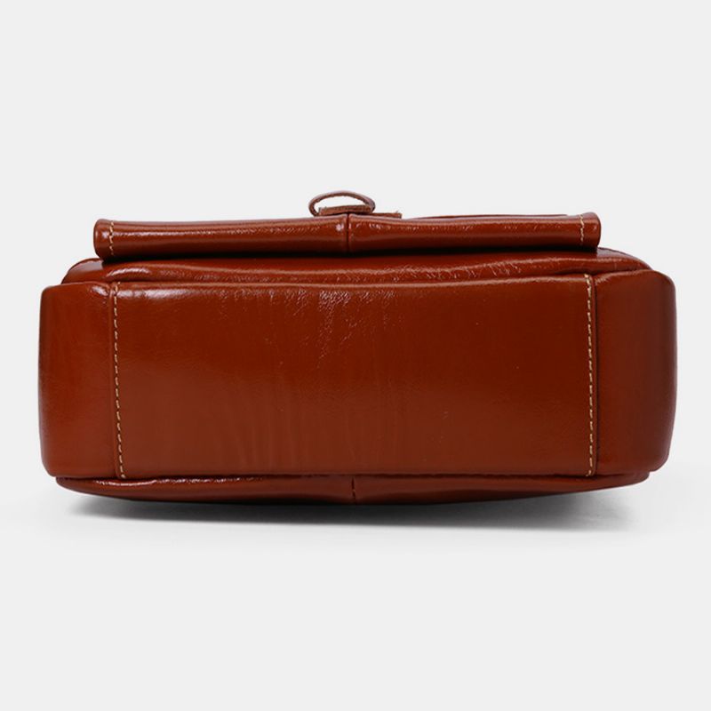 Mannen Lederen Schoudertas Met Grote Capaciteit Vintage Zakelijke Crossbody Tas