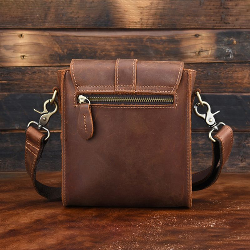 Mannen Lederen Vintage Schoudertas Crossbody Tas