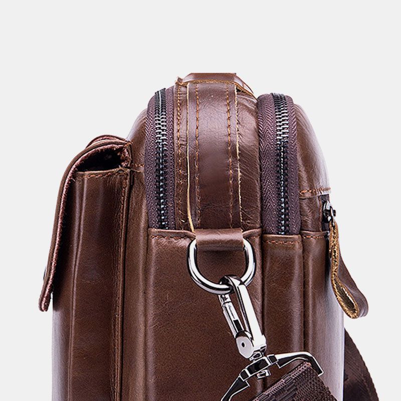 Mannen Lederen Vintage Zakelijke Tas Crossbody Tas Handtas Voor Werk