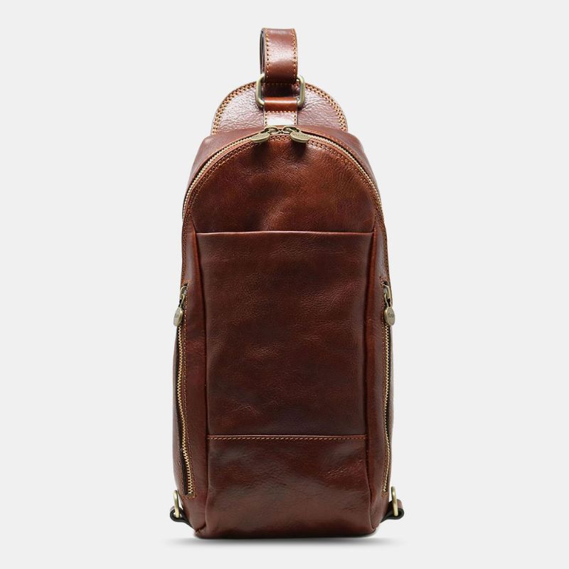 Mannen Pu Lederen Anti-diefstal Vintage Casual Schoudertas Crossbody Tas Borst Tas Sling Bag Hippie Tas