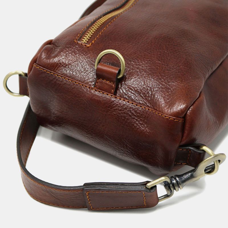 Mannen Pu Lederen Anti-diefstal Vintage Casual Schoudertas Crossbody Tas Borst Tas Sling Bag Hippie Tas