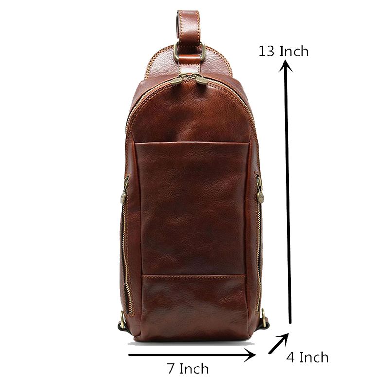 Mannen Pu Lederen Anti-diefstal Vintage Casual Schoudertas Crossbody Tas Borst Tas Sling Bag Hippie Tas