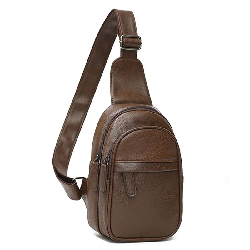 Mannen Pu Lederen Waterdichte Casual Crossbody Tas Borsttas Fietsen Buitensporten Schoudertas