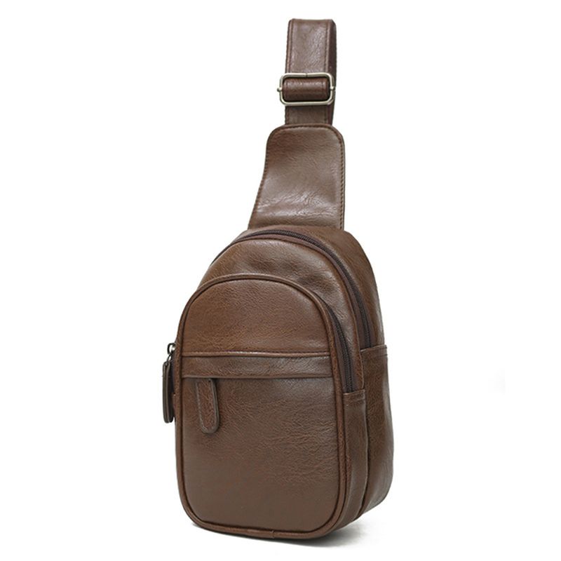 Mannen Pu Lederen Waterdichte Casual Crossbody Tas Borsttas Fietsen Buitensporten Schoudertas