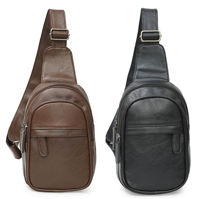 Mannen Pu Lederen Waterdichte Casual Crossbody Tas Borsttas Fietsen Buitensporten Schoudertas