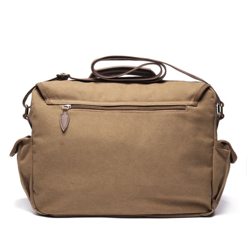 Mannen Retro Messenger Bag Schokbestendige Schoudertas Met 15.6 Inch Laptopvak