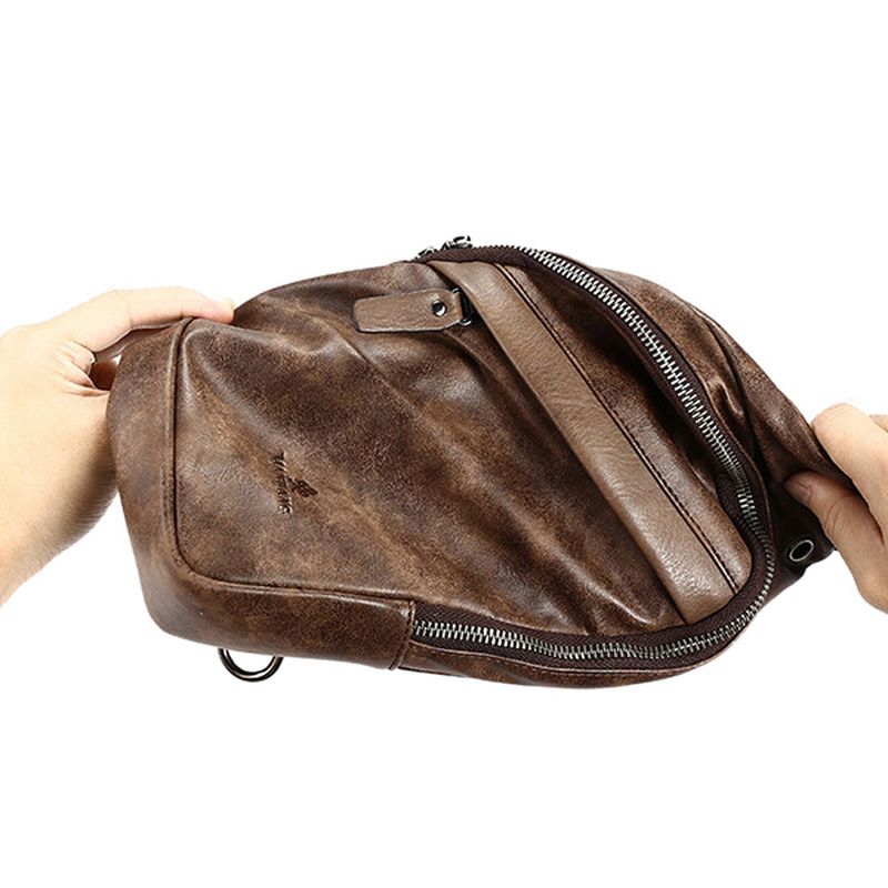 Vintage Casual Sling Bag Crossbody Bag Borsttas Voor Heren