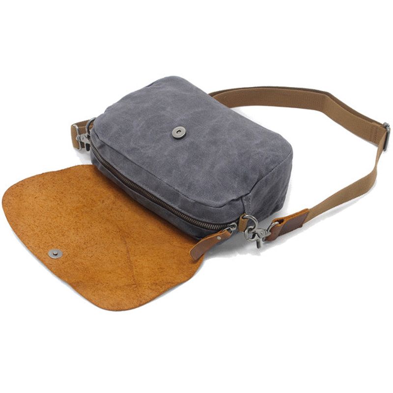 Vintage Lederen Schoudertassen Canvas Messenger Bags Schoudertassen