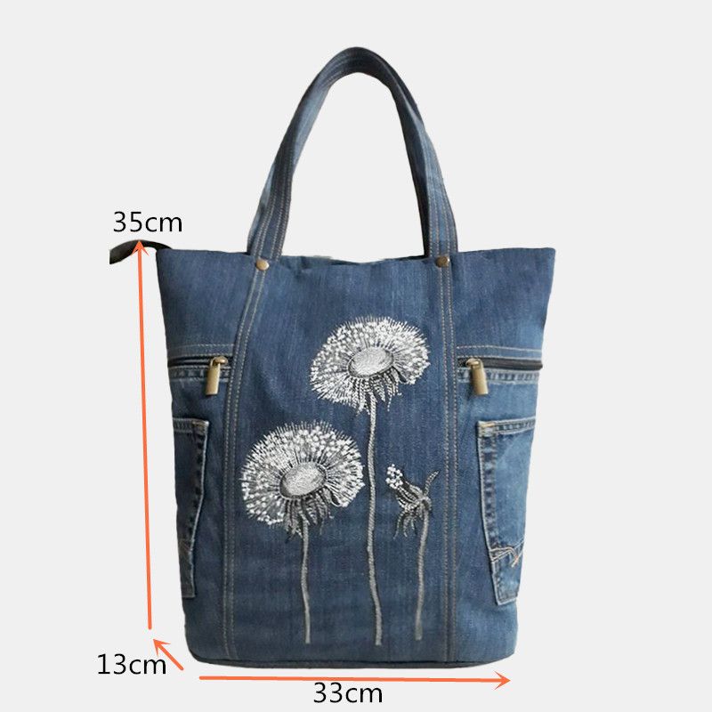 Vrouwen Bloemenprint Canvas Handtas Schoudertas Handtas