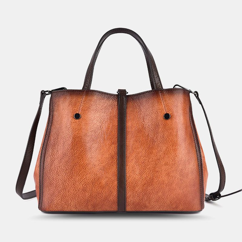 Vrouwen Bloemmotief Reliëf Plantaardig Gelooid Lederen Crossbody Tassen Retro Grote Capaciteit Lederen Schoudertas Handtas