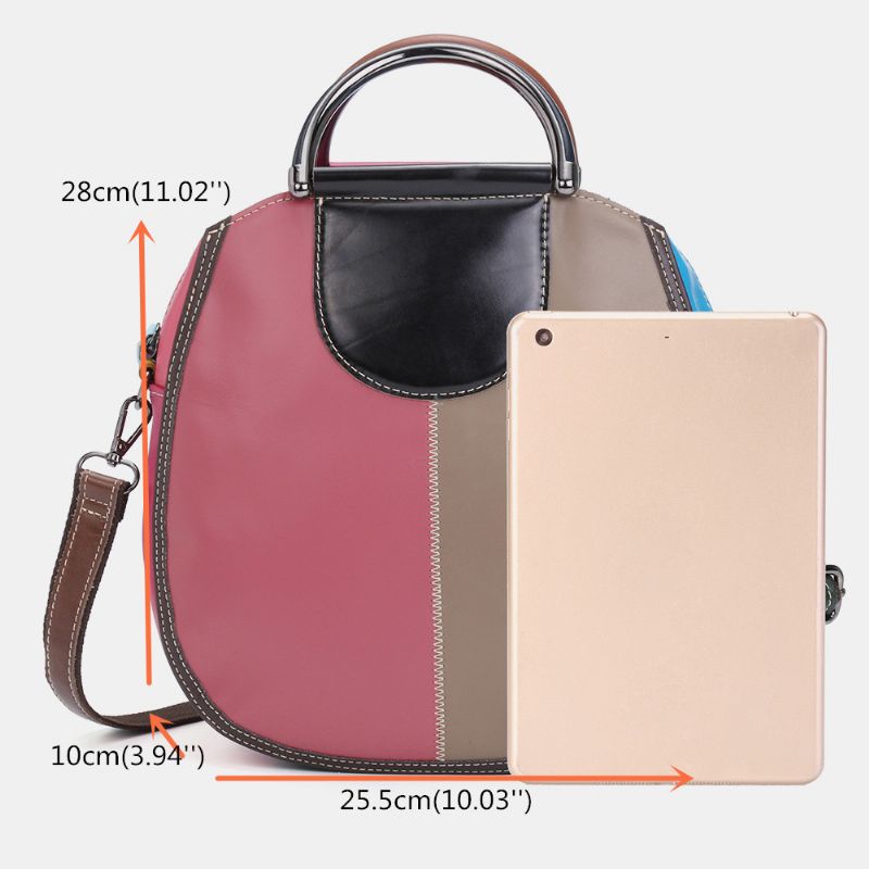 Vrouwen Cirkel Lederen Tas Patchwork Crossbody Tas Handtas Schoudertas