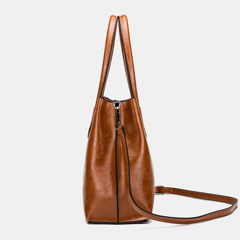 Vrouwen Grote Capaciteit Olie Wax Handtas Crossbody Tas Schoudertas