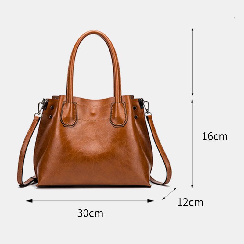 Vrouwen Grote Capaciteit Olie Wax Handtas Crossbody Tas Schoudertas