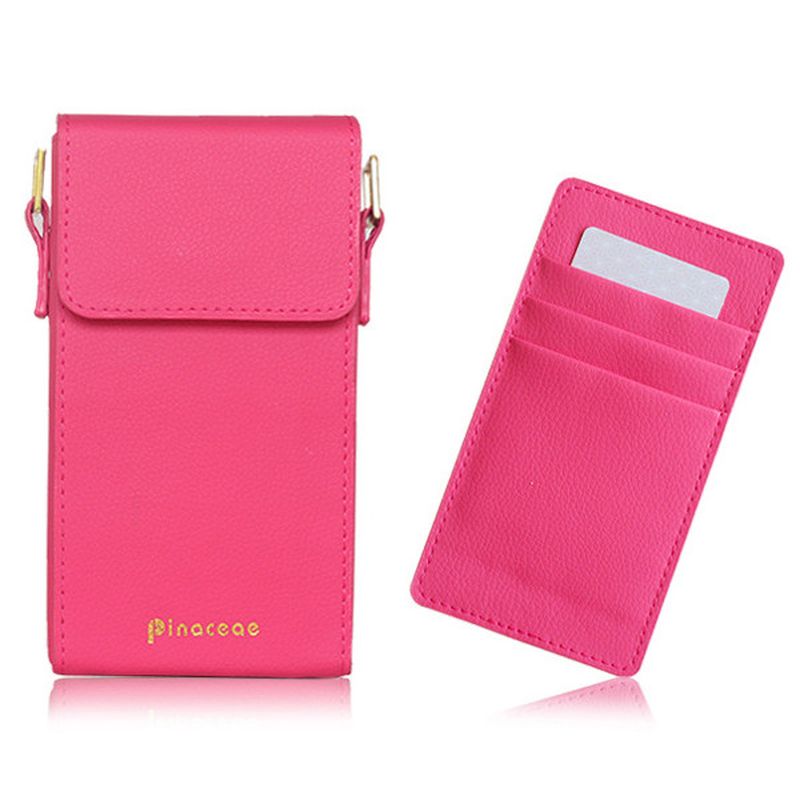 Vrouwen Pu Hasp Schoudertassen Mini Crossbody Tassen 6 Inch Telefoonhoesje Voor Iphone 6s Plus Samsung Huawei