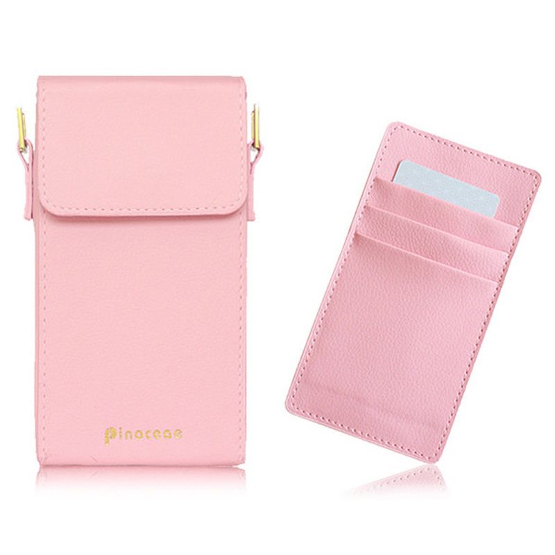 Vrouwen Pu Hasp Schoudertassen Mini Crossbody Tassen 6 Inch Telefoonhoesje Voor Iphone 6s Plus Samsung Huawei