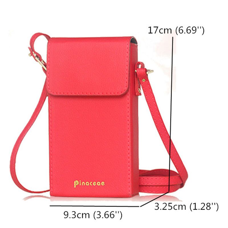 Vrouwen Pu Hasp Schoudertassen Mini Crossbody Tassen 6 Inch Telefoonhoesje Voor Iphone 6s Plus Samsung Huawei