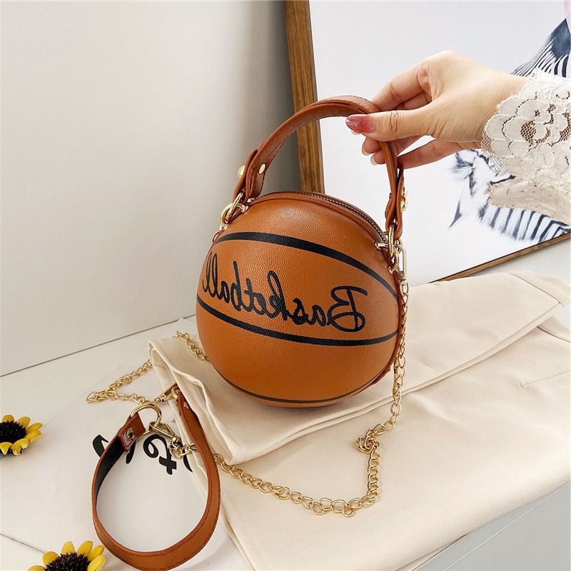 Vrouwen Uniek Ontwerp Basketbal Voetbal Look Mini Ronde Tas Hangtas Mode Verstelbare Schoudertas Cross Body Bag